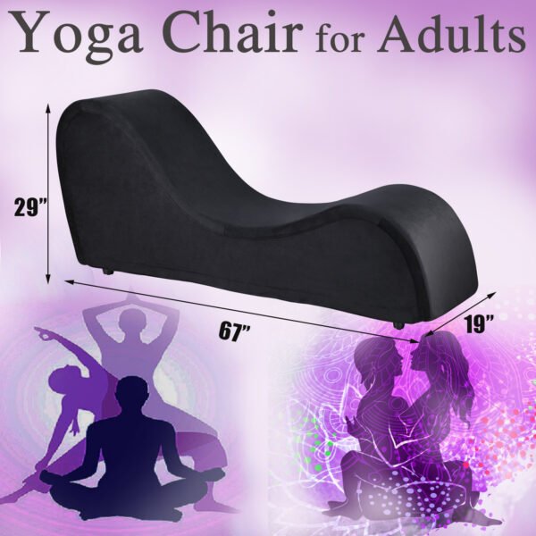 Premium Yoga Chaise Lounge Chair for Couples – Heavy Duty Adult Sex Position & Posture Support-Black 3 sex yoga chairs for adults